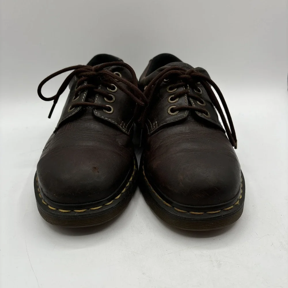 Dr. Martens Boston Shoes Men's Size 7 Brown Leather Derby Oxford Chunky Lace Up